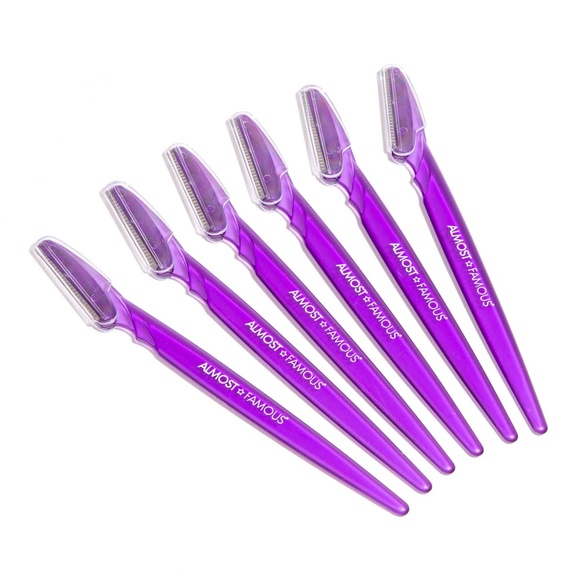 6 pack Dermaplaning Razors Set - Almost Famous - Purple - New In Package - Picture 2 of 3